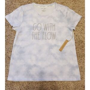 Rae Dunn GO WITH THE FLOW Tie Dyed T-Shirt NEW